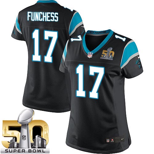 Women's Limited Devin Funchess Super Bowl L Nike Jersey Black Home - #17 NFL Carolina Panthers